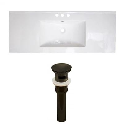 American Imaginations 25-in. W 3H4-in. Ceramic Top Set In White Color - Overflow Drain Incl. AI-23809