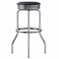 Tabourets à siège pivotant Winsome Summit, ensemble de 2 pièces, noir et chrome