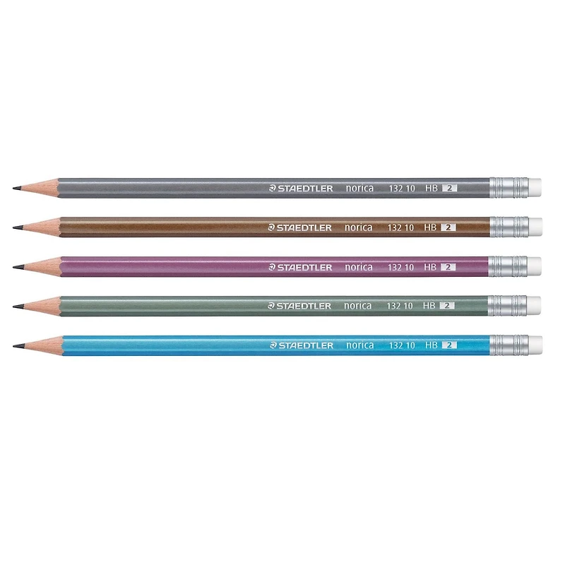 Staedtler Norica Graphite Pencils, Metallic Barrel, Pack of 10, pack of 10 metallics graphite pencils
