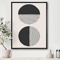 Designart Minimal Geometric Lines And Circle IV FLOAT FRAME WALL ART