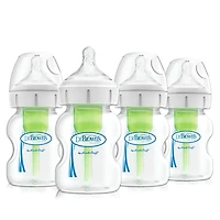 Dr. Brown’s Natural Flow Anti-Colic Options+ Wide-Neck Baby Bottle, 5 oz/150 mL, Level 1 Nipple, 4-Pack, 0m+, 5 oz 4 pack