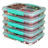 Récipients pour la conservation d'aliments Sistema To Go avec plusieurs compartiments pour conserver plats et aliments, avec séparations et fermetures par clips, 820 ml, sans BPA