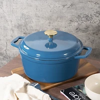 Cocotte en fonte émaillée antiadhésive Mainstays 4,75 L, bleue - 1 unité