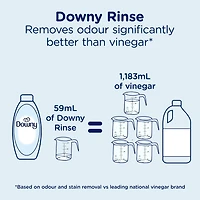 Downy Rinse & Refresh Free & Gentle Laundry Odour Remover and Fabric Softener, Fragrance Free, No Dyes or Heavy Perfumes, 1.43 L