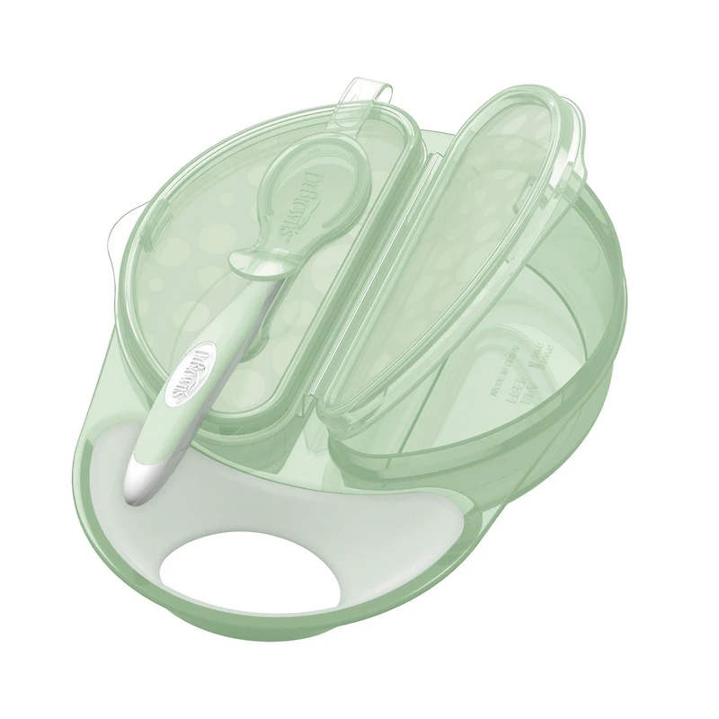 Dr. Brown’s™ Travel Fresh™ Divided Bowl and Soft-Tip Spoon Set with Travel Lid, BPA Free