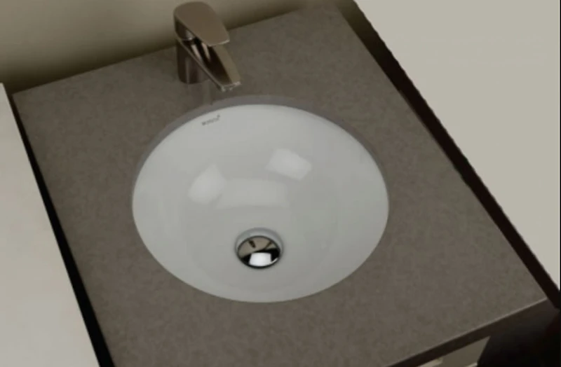 Imaginations américaines 15,75 pouces. L 15,75 pouces D Lavabo sous plan de salle de bain rond certifié CSA de couleur blanche