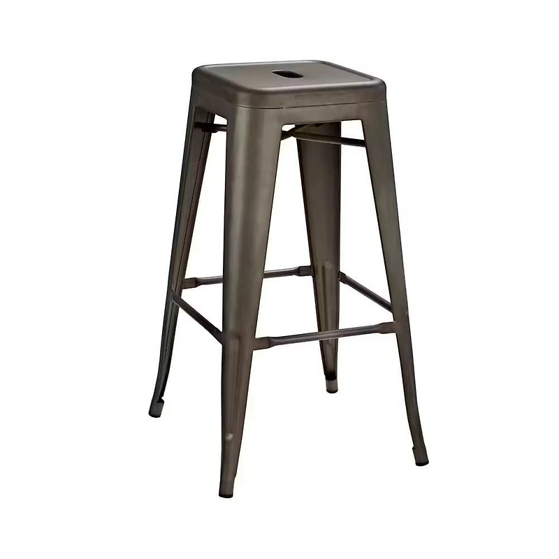 Heavenly Collection Gunmetal Metal Counter Stool