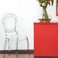 Heavenly Collection Clear Plastic Armless Chair for Dining Area