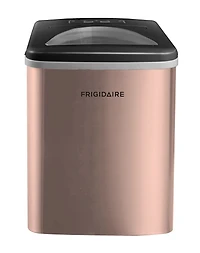 Machine à glaçons Frigidaire de 12 kg (26 lb), modèle Bullet, à poser sur le comptoir, avec commandes LED, en acier inoxydable cuivré.