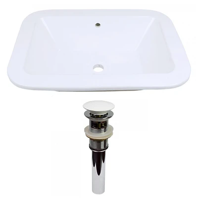 American Imaginations 21,75 po W Undermount White Vessel Set pour forage de montage sur pont AI-31563