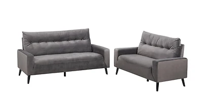 Topline Home Furnishings Ensemble mobilier 2 pièces : sofa et causeuse en velours