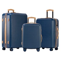 Ensemble de bagages rigides 3 pièces : Valises grandes 28 pouces et 24 pouces avec roulettes, et Valise Cabine 20 pouces