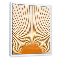 Designart Imprimé soleil orange III ART MURAL À CADRE FLOTTÉ