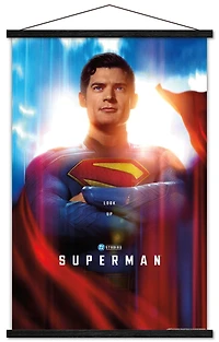 DC Studios Superman (2025) - Close-Up One Sheet Wall Poster with Magnetic Frame, 22.375" x 34"