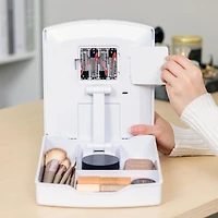 Portable Tri-Fold LED Mirror - Lighted Vanity Mirror with Storage Tray