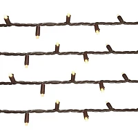 Guirlande de lumières à dôme à DEL blanc chaud de 100 ampoules Mainstays – Fil marron Guirlande de lumières à DEL