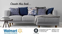hometrends Waterflower Denim Decorative Pillow