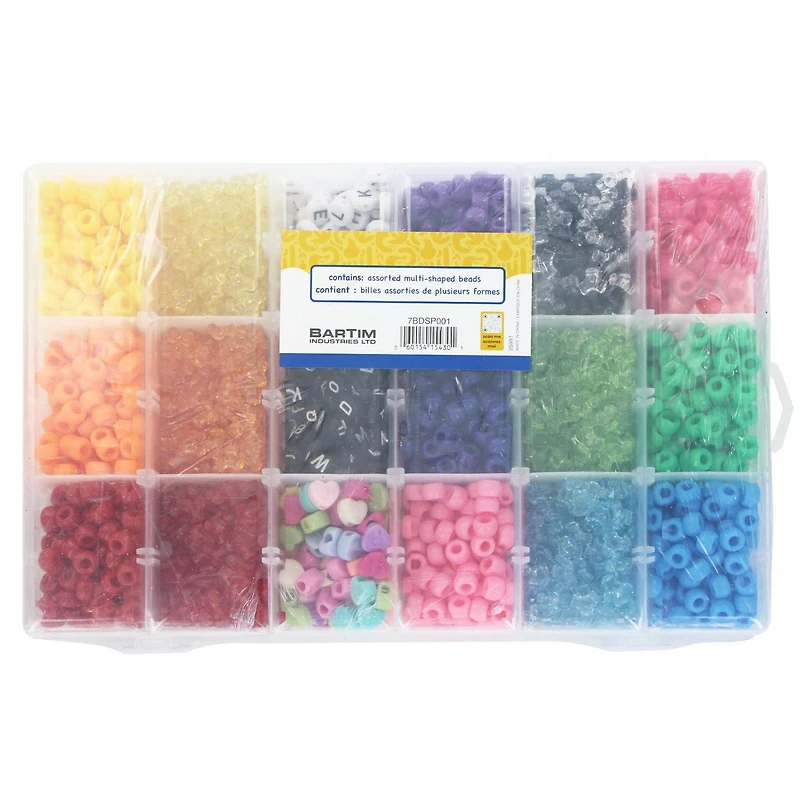 TINY HANDS Beads Box, Assorted Shapes, 2100 pcs, Age 6+, Kids, Crafts, Fun Activity, Boxed Beads 2100pcs