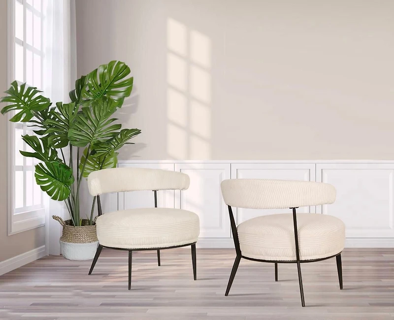 Eliza Accent Chair, Cream