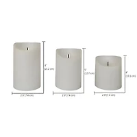 Mainstays White Rechargeable Flameless LED Pillar Candles,Various Sizes, 3 pack
