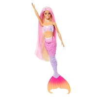 Barbie Malibu Poupée Sirène à changement de couleur, dauphin, acc.