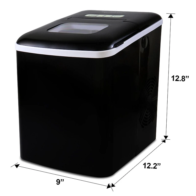 Koolatron KIM-26 Fabricant de glaçons compact pour comptoir avec commandes numériques, production rapide de glaçons pour la maison et le bureau