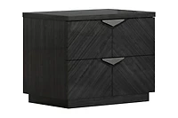 K-Living Stark Nightstand with Wireless Charger and USB Port in Angley Grey High-Gloss Finish