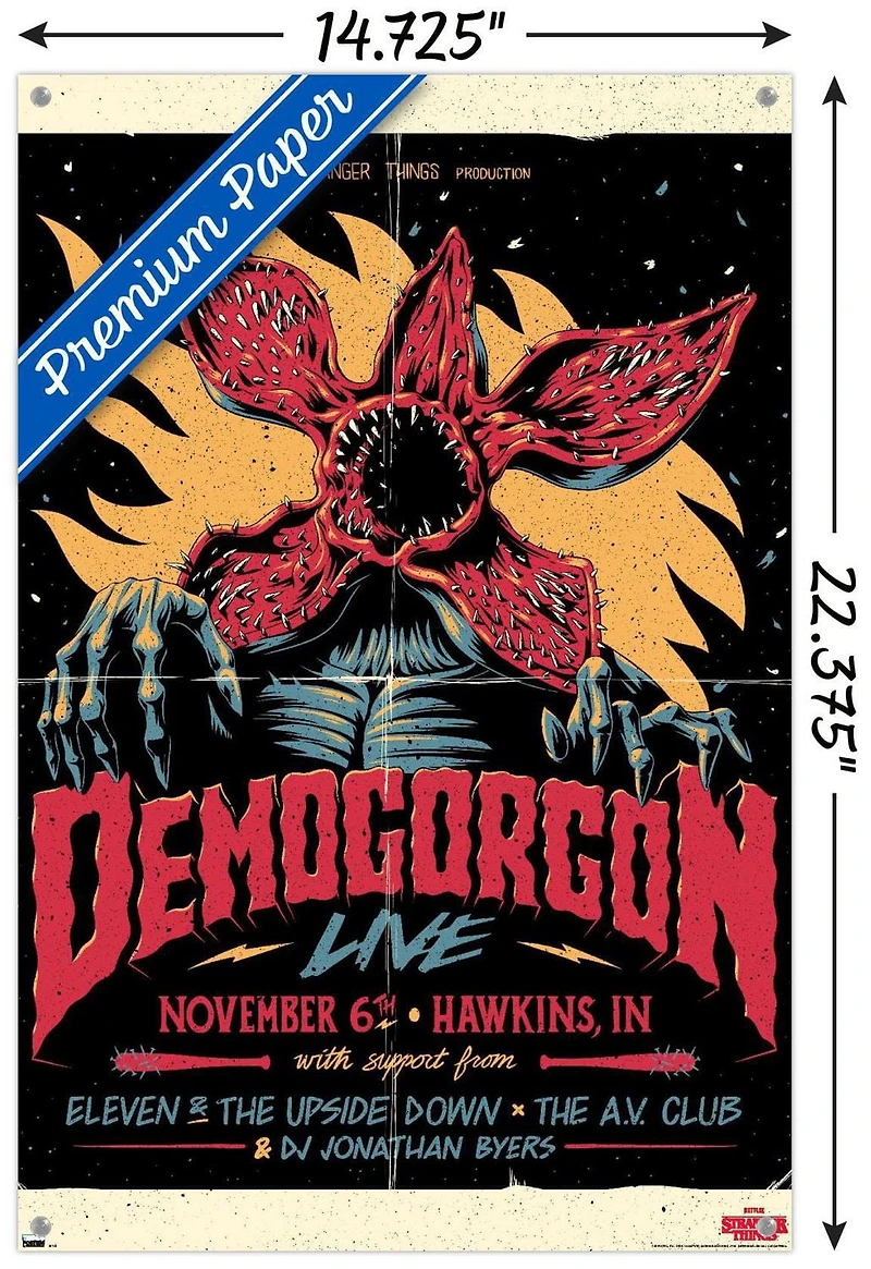 Netflix Stranger Things - Demogorgon Live Wall Poster, 22.375" x 34" Framed