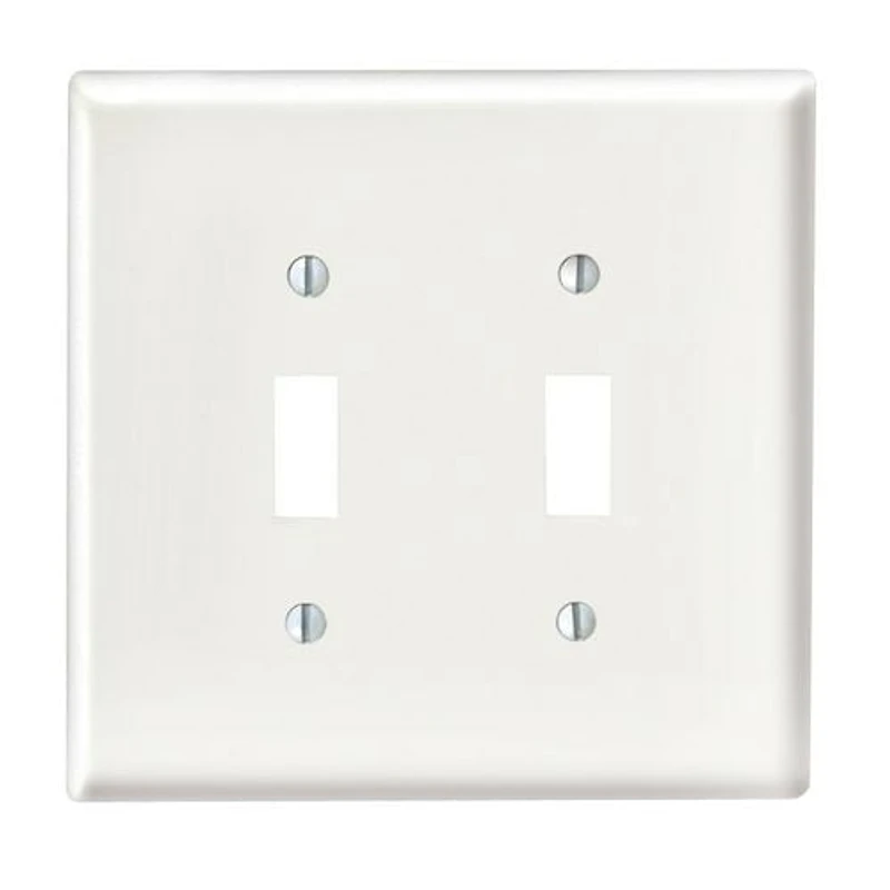 2-Gang Toggle Switch Wallplate, White