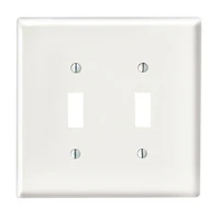 2-Gang Toggle Switch Wallplate, White