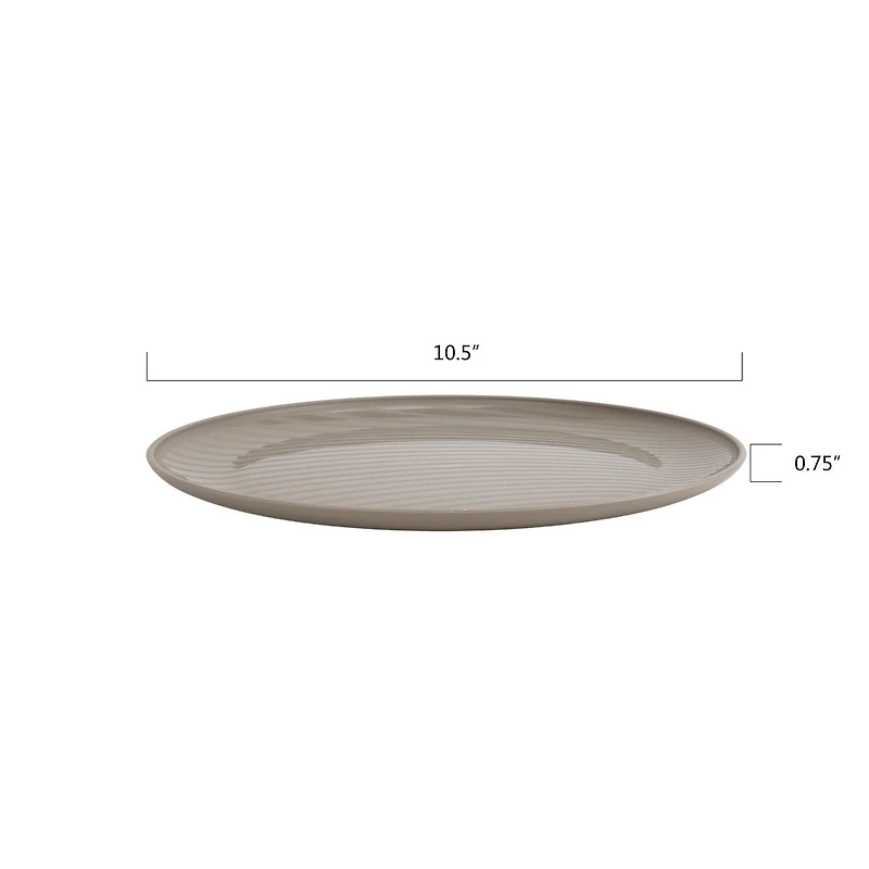 Assiette ronde en polypropylène en pierre lavée Mainstays 1 pièce