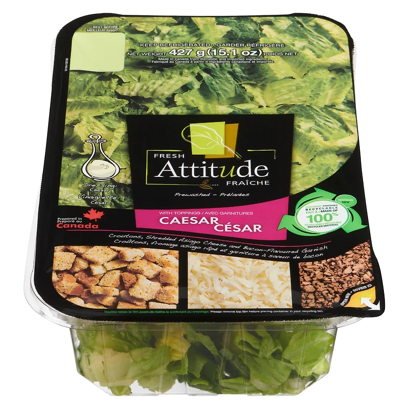 Salade César familiale Fresh Attitude avec garnitures, 427 g 15 fois
