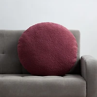 Mainstays Teddy Coussin Décoratif Rond, Gris