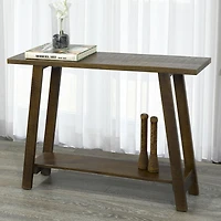 Console moderne rustique en bois massif – noyer