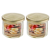 Bougie En Pot À 3 Mèches De 400 Ml Avec Couvercle En Métal (Biscuit Au Sucre Vanillé) - Lot De 2