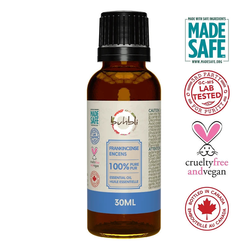 Buhbli Brands – Huile essentielle d’encens 100 % pure, 30 ml, entièrement naturelle et pure – Embouteillée au Canada