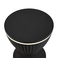 HOMETRENDS Patio Side Table Cooler - Black, Hidden ice cooler