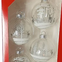 TEMPS DE VACANCES 65 mm * 4CT ORNEMENT EN VERRE ARBRE/CERF