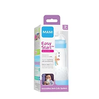 Biberon anti-coliques MAM Easy Start 260 ml (1 unité), produits essentiels pour bébé, biberons à débit moyen avec tétine en silicone, biberons pour bébé garçon