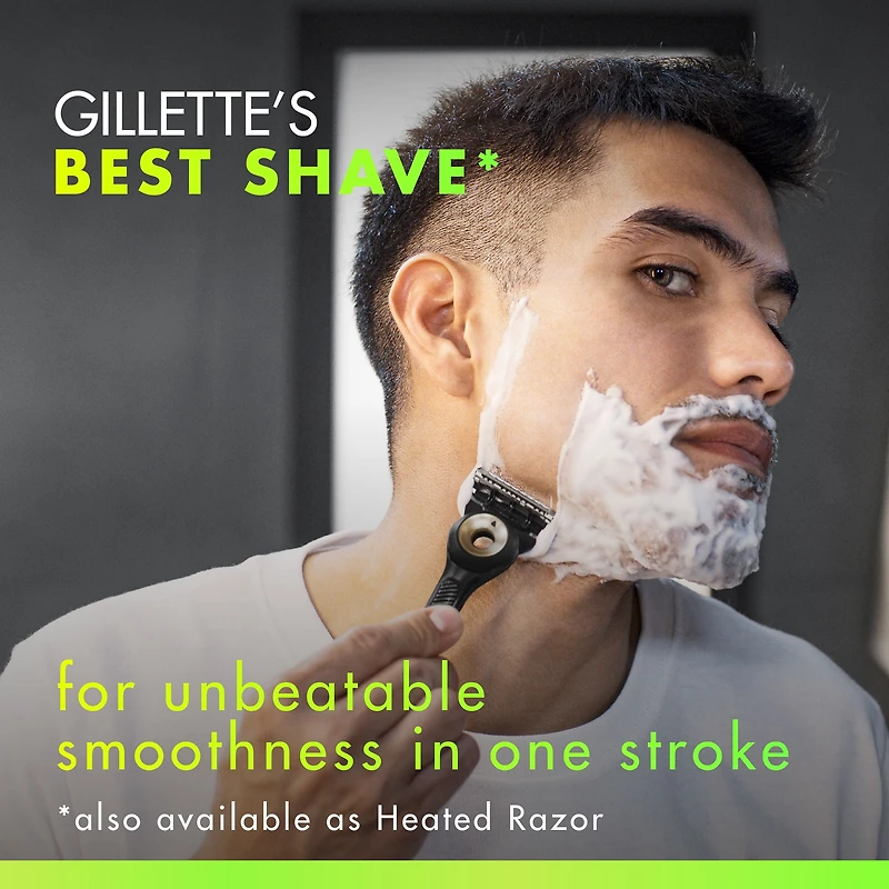 Rasoir GilletteLabs pour hommes avec barre exfoliante, édition noire et dorée, 1manche, 3cartouches de rechange, comprend un étui de voyage pour un rangement pratique lors de vos déplacements 1CT