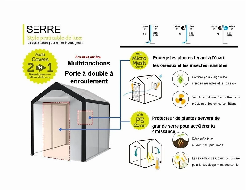 Serre de luxe de style walk-in VegTrug