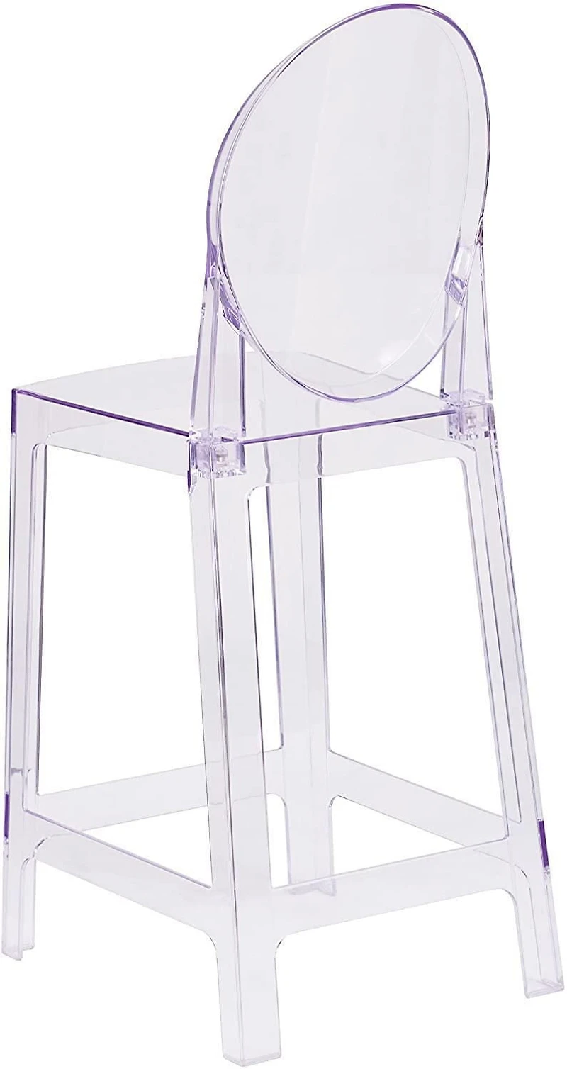 Nicer Furniture Clear Modern Ghost Side Counter Stool