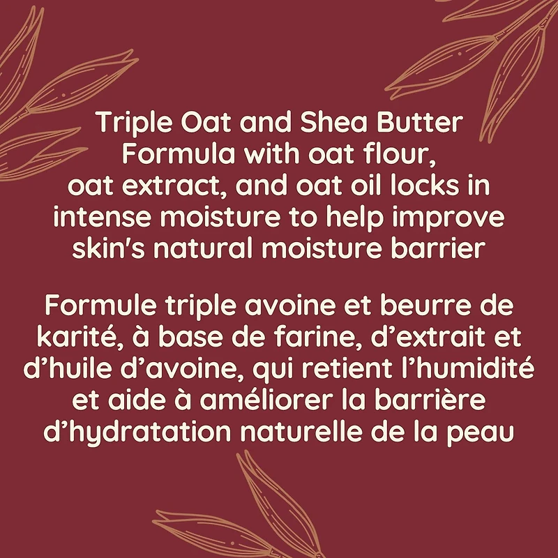Crème ultrasoins Hydratation réparatrice Aveeno, Beurre de karité, Triple avoine, Hydratant pour peau très sèche, Sans parfum 306 ml