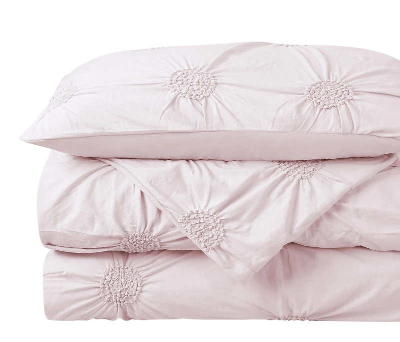 Luxury Floral Ruched High Quality Duvet Cover Set