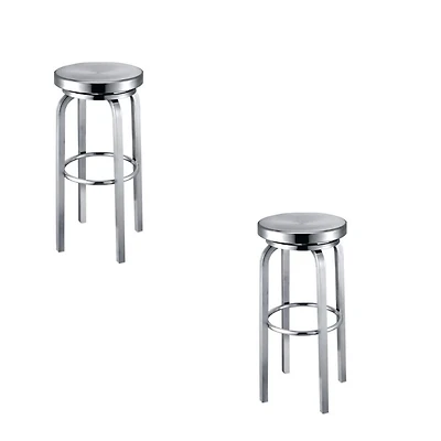 Tabouret de comptoir Yasmine en structure métallique et pivotant ENSEMBLE DE 2