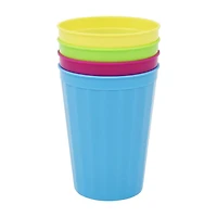 Mainstays Assorted Colour Plastic Tumbler Set, 4pc, 50% Recycled Material