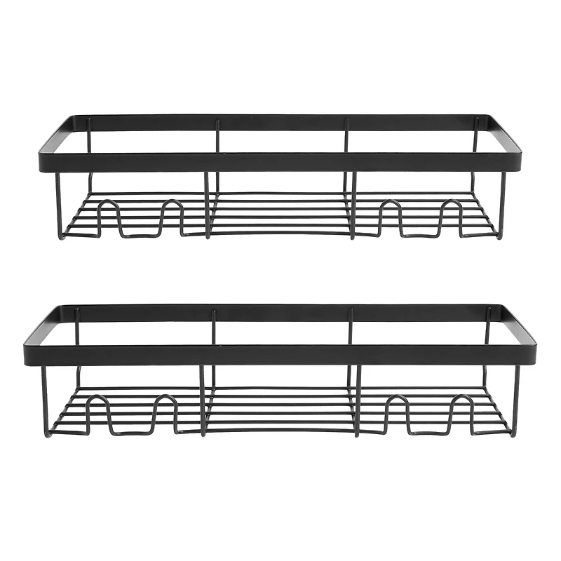 Era Aldo Panier à shampoing murale, adhésif, 2 pièces, noir mat 2 Panier shampoing noir