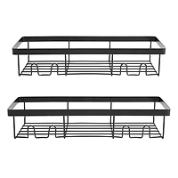 Era Aldo Panier à shampoing murale, adhésif, 2 pièces, noir mat 2 Panier shampoing noir