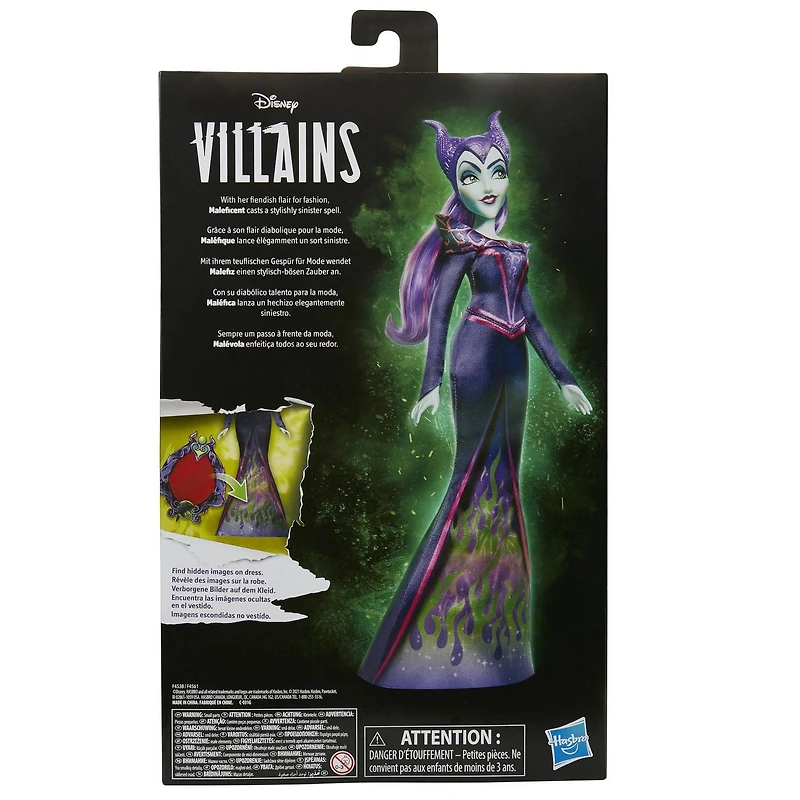 Disney Villains, poupée mannequin Maléfique, accessoires et tenue amovible, jouet Disney Villains pour enfants, à partir de 5 ans