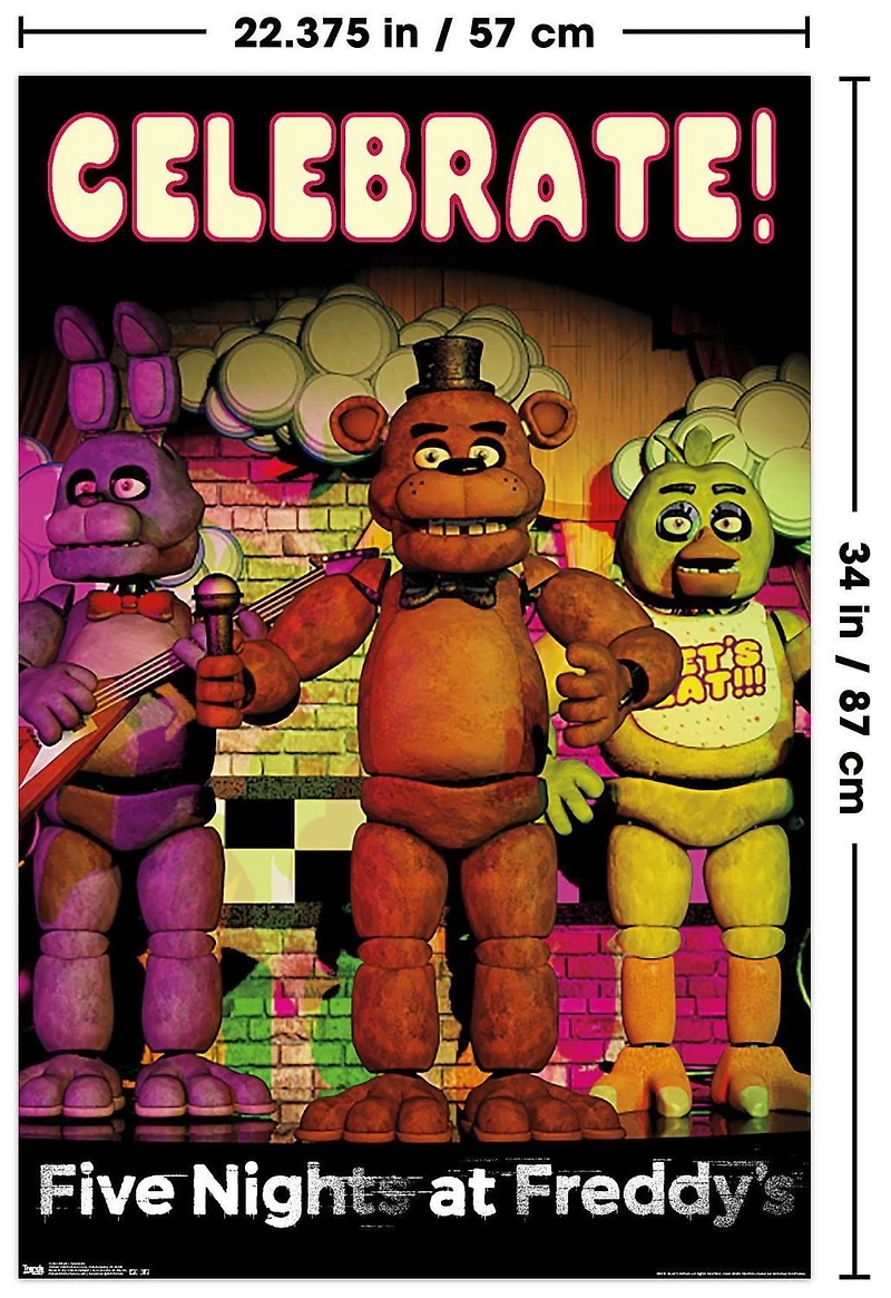 Five Nights at Freddy's - Celebrate Wall Poster, 22.375" x 34"